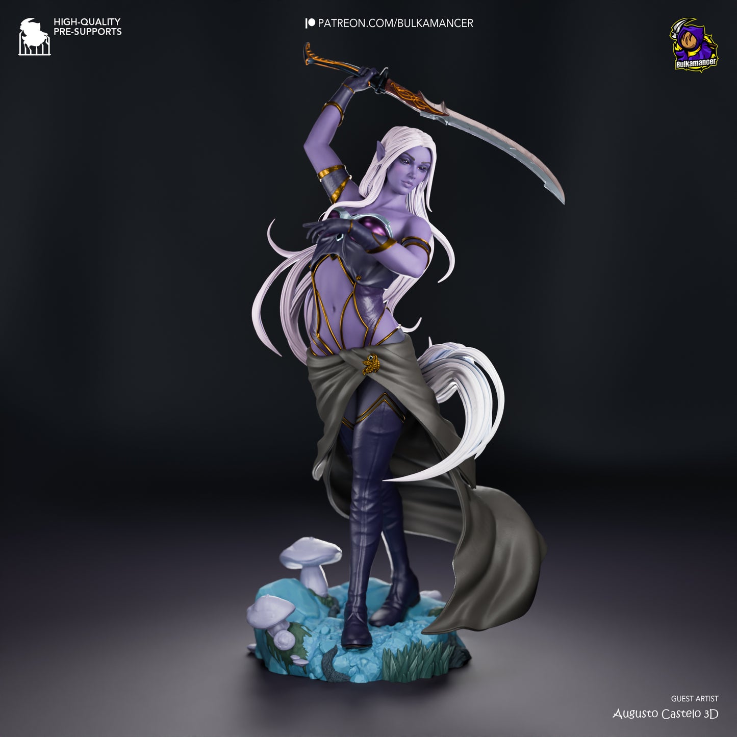 Eilistraee | 8-Inch Resin Model Kit | DIY Forgotten Realms Drow Goddess of Dance
