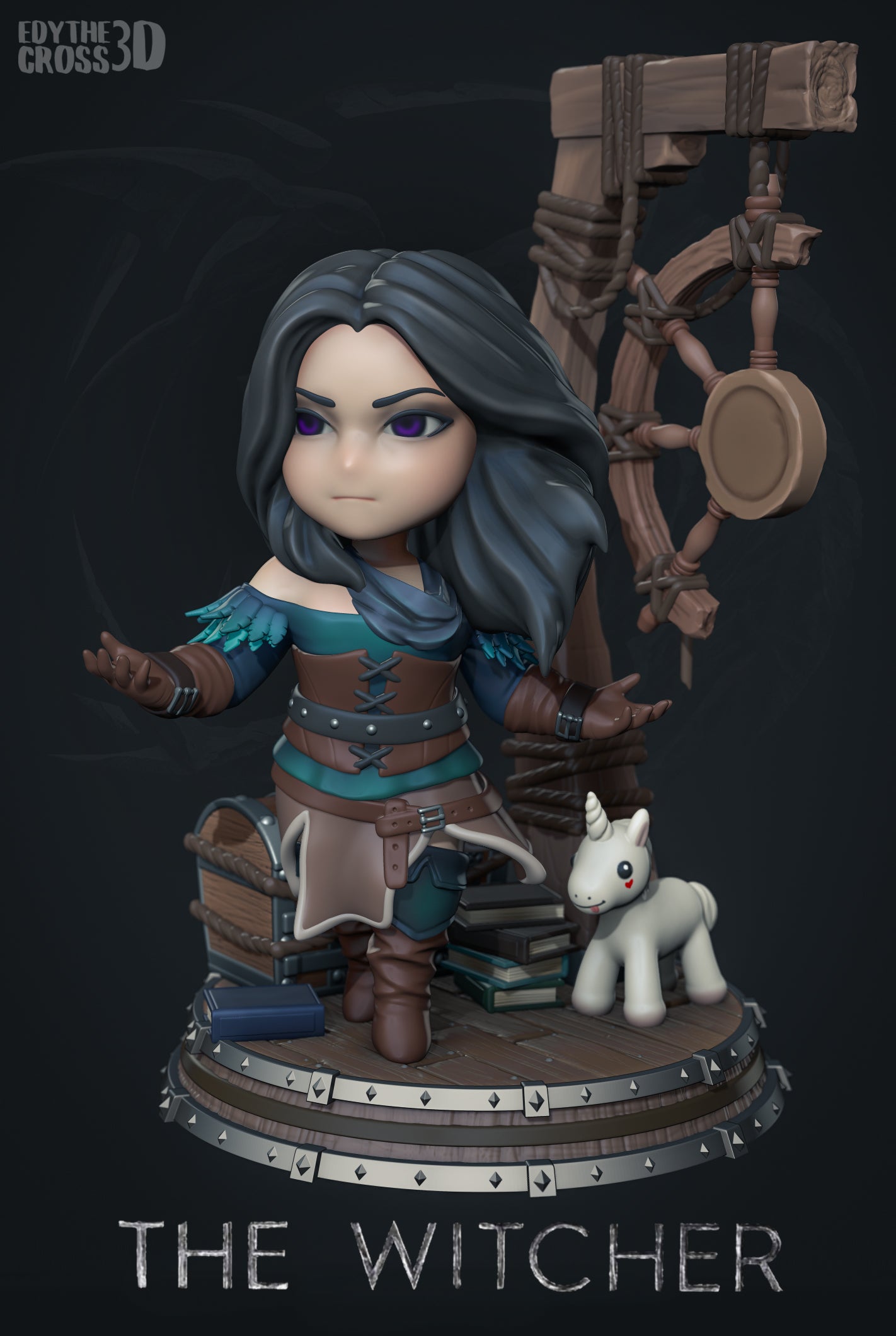 Chibi Yennefer | 4-Inch Resin Model Kit | DIY Witcher Pocket-Sized Powerhouse