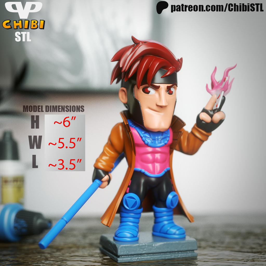 Chibi Gambit | Resin Model Kit | Marvel Card-Slinging Rogue