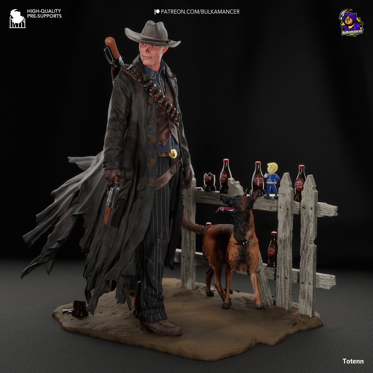 The Ghoul with Dogmeat | 9.5-Inch Resin Model Kit | DIY Fallout Wasteland Survivor