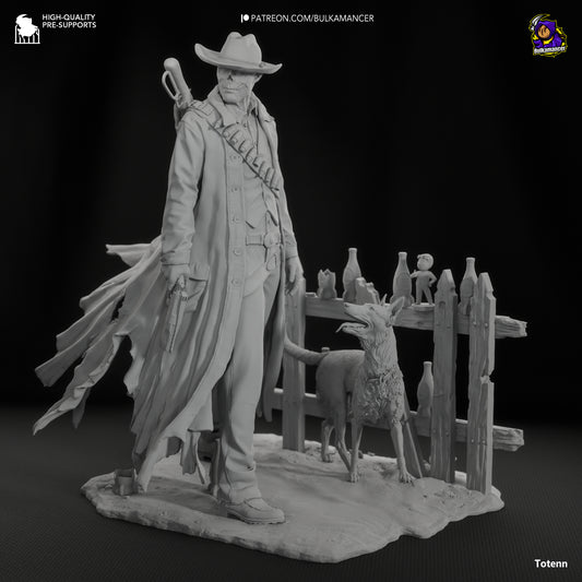 The Ghoul with Dogmeat | 9.5-Inch Resin Model Kit | DIY Fallout Wasteland Survivor