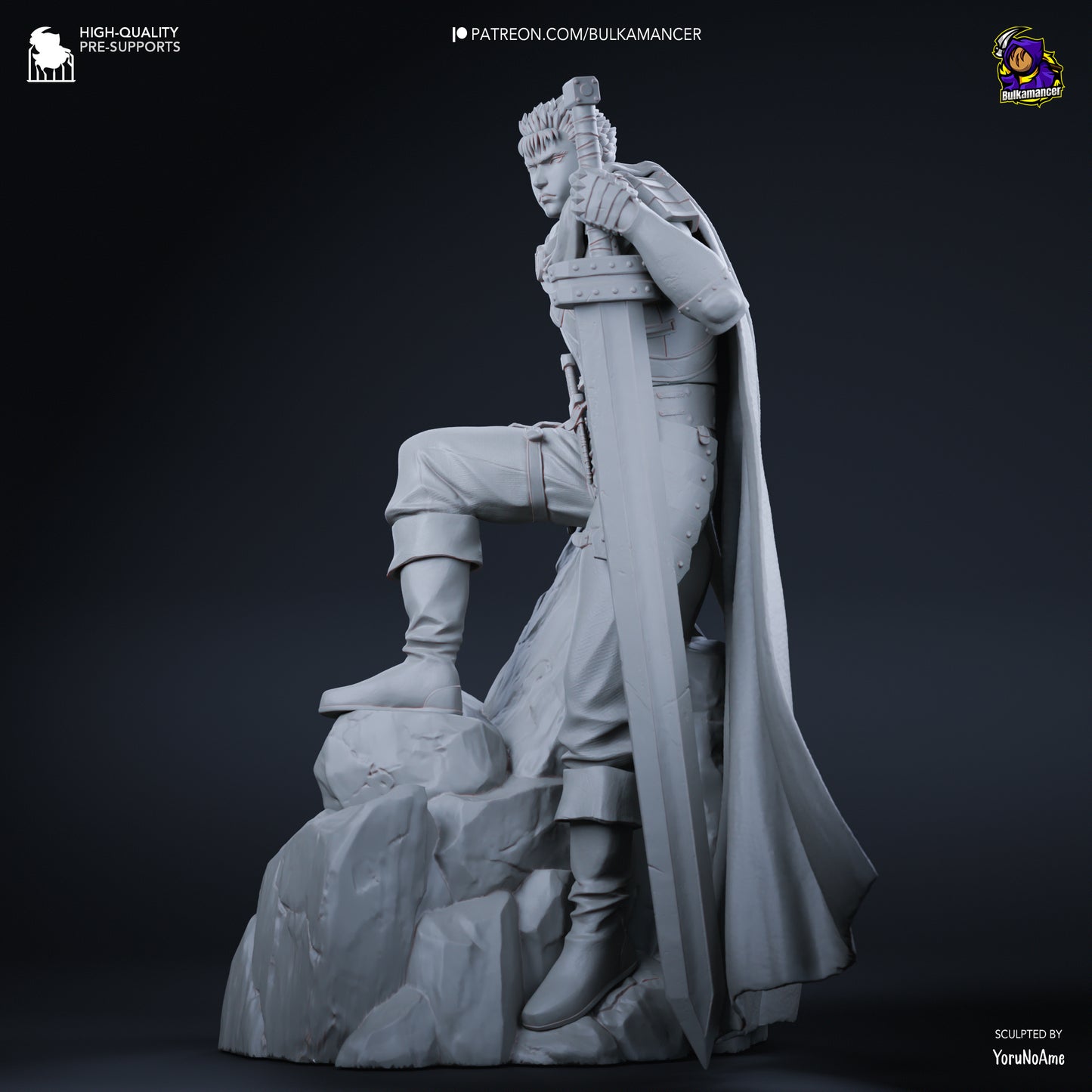 Guts | 10.5-Inch Resin Model Kit | DIY Berserk Band of the Falcon Warrior