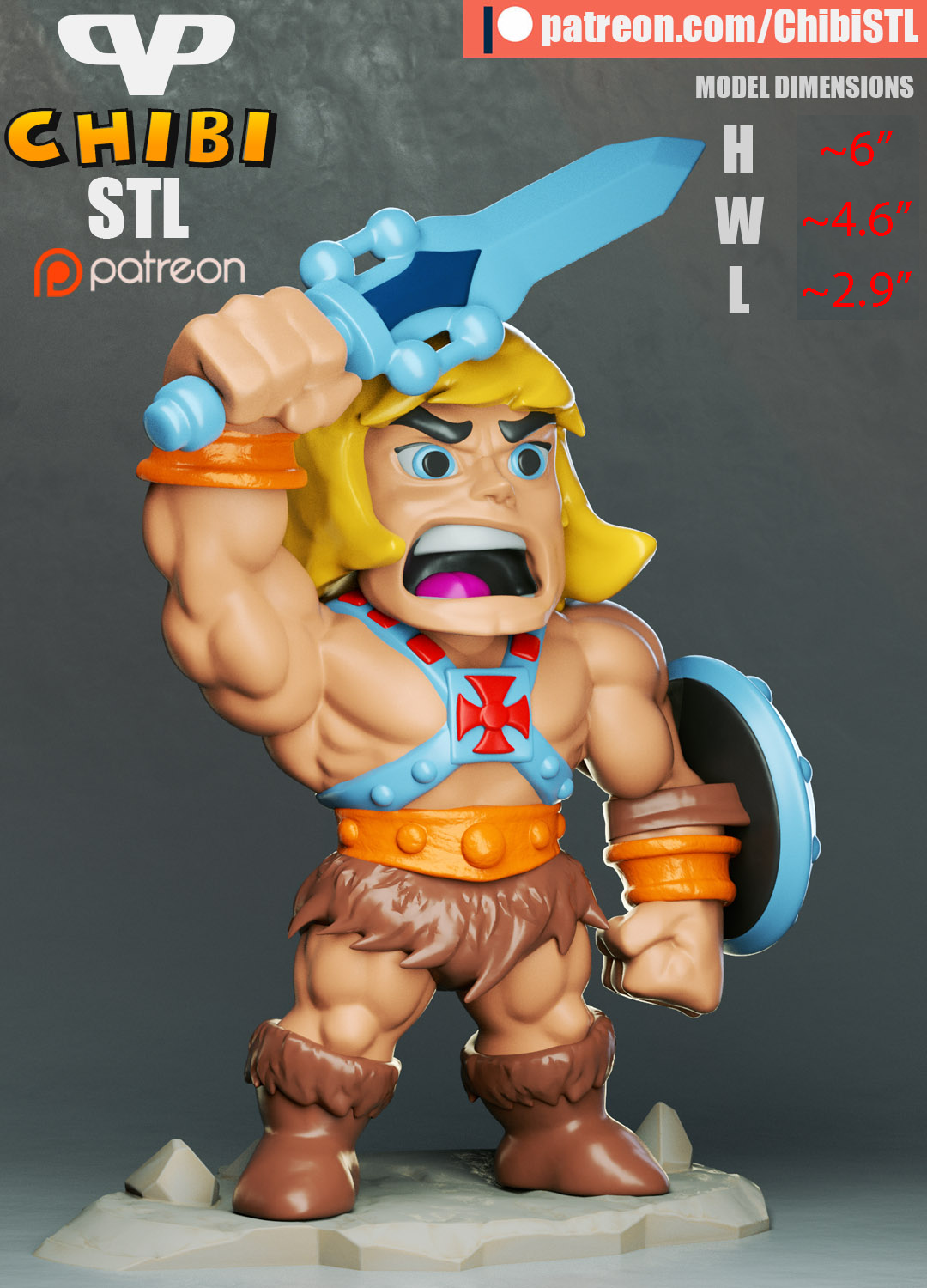 Chibi He-Man | Resin Model Kit | Defender of Eternia