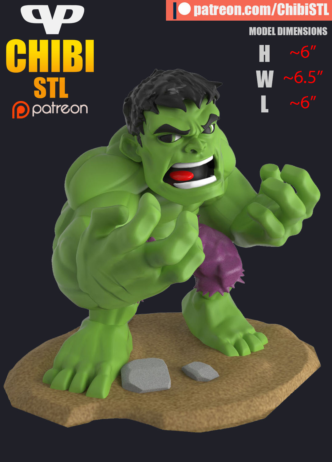 Chibi Hulk | Resin Model Kit | Marvel Rage Smashball