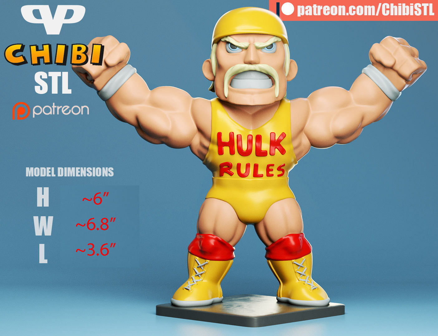 Chibi Hulk Hogan | Resin Model Kit | Wrestling Superstar Ring-Ready