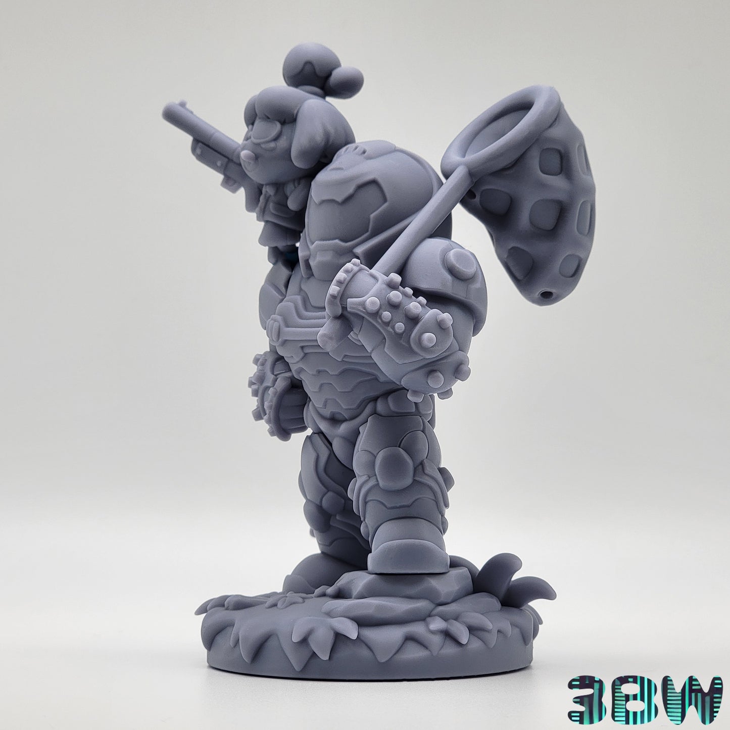 Chibi Isabelle & Doom Slayer Mashup | 5.5" Resin Model Kit | DIY Animal Crossing x DOOM Crossover