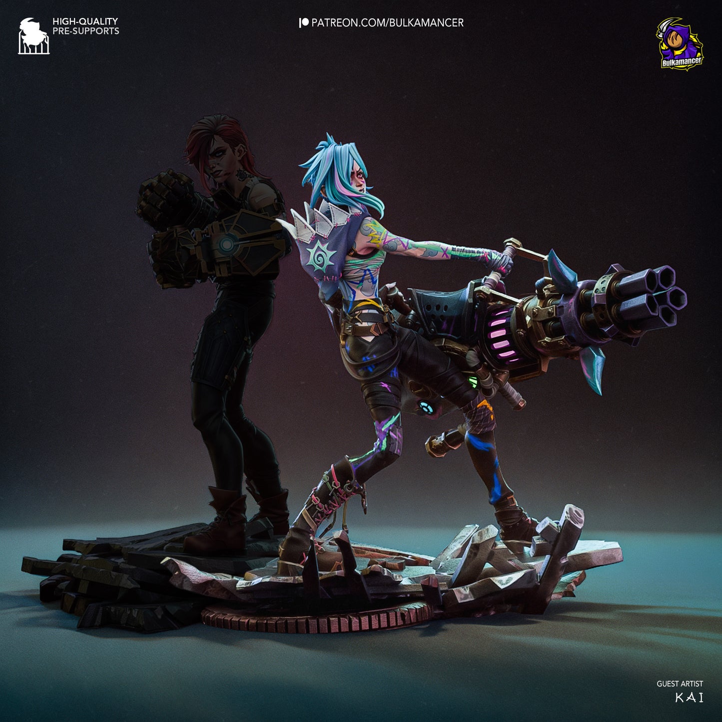 Fractured Jinx | 9-Inch Resin Model Kit | Arcane Loose Cannon of Zaun