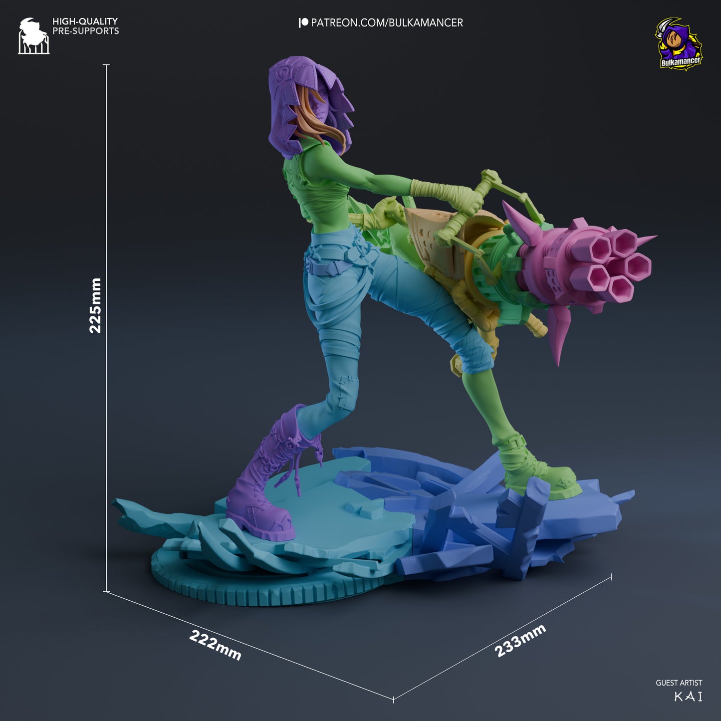 Fractured Jinx | 9-Inch Resin Model Kit | Arcane Loose Cannon of Zaun