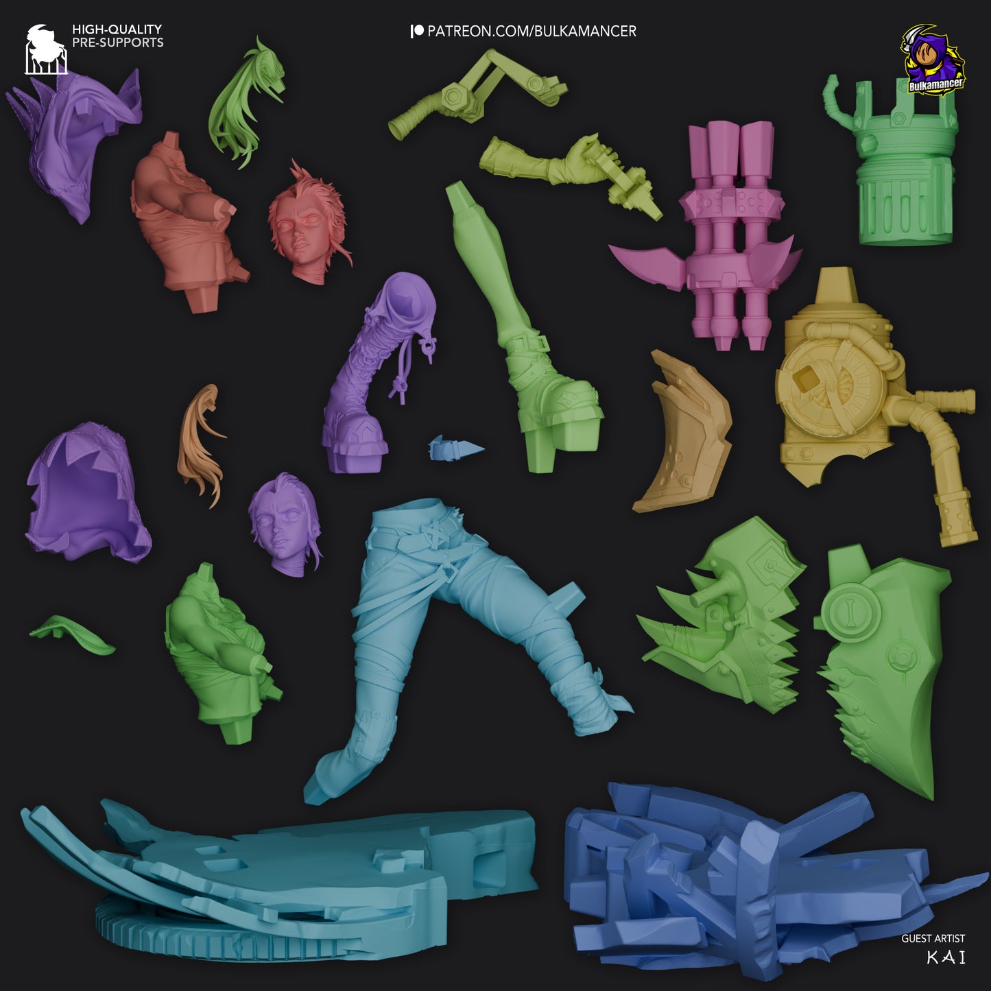 Fractured Jinx | 9-Inch Resin Model Kit | Arcane Loose Cannon of Zaun