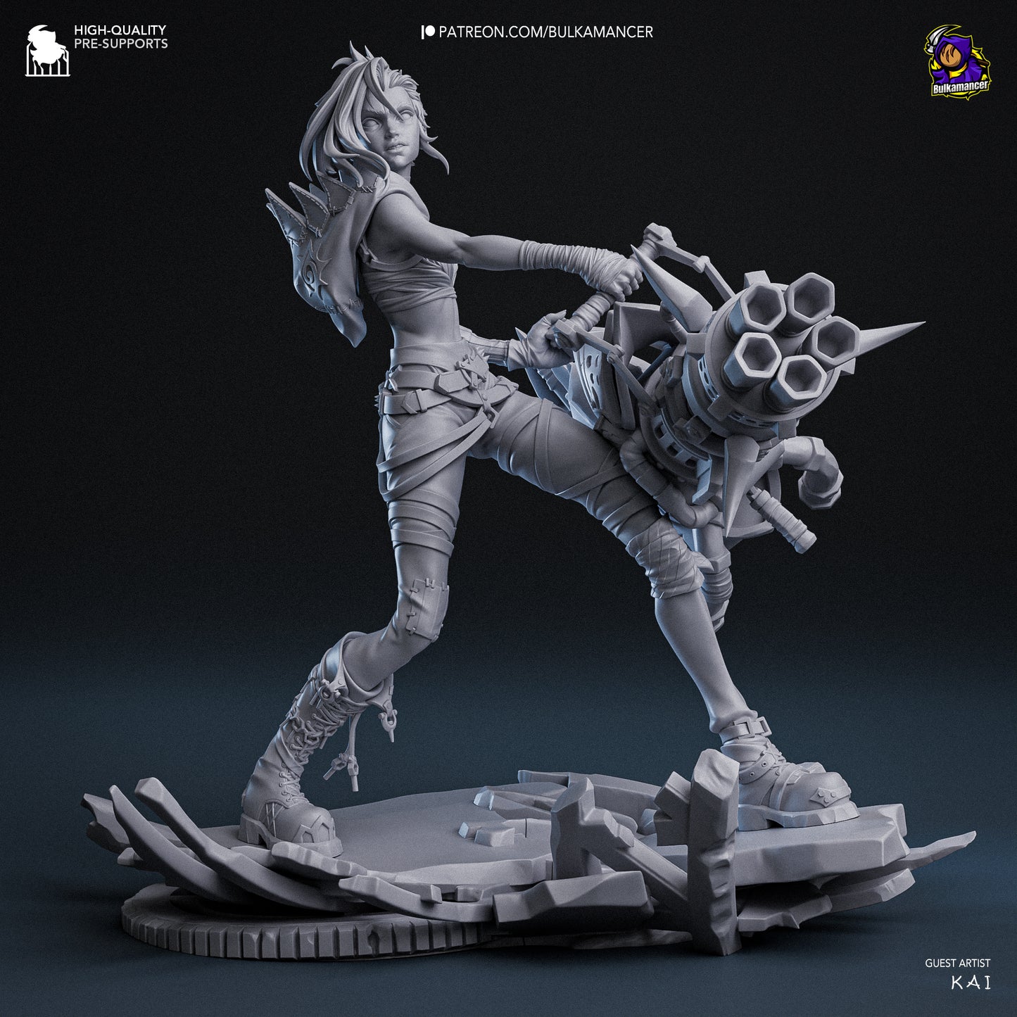 Fractured Jinx | 9-Inch Resin Model Kit | Arcane Loose Cannon of Zaun