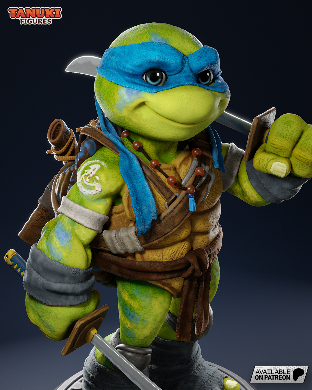 Leonardo | 6.5-Inch Resin Model Kit | Toon-Style TMNT Turtle Leader