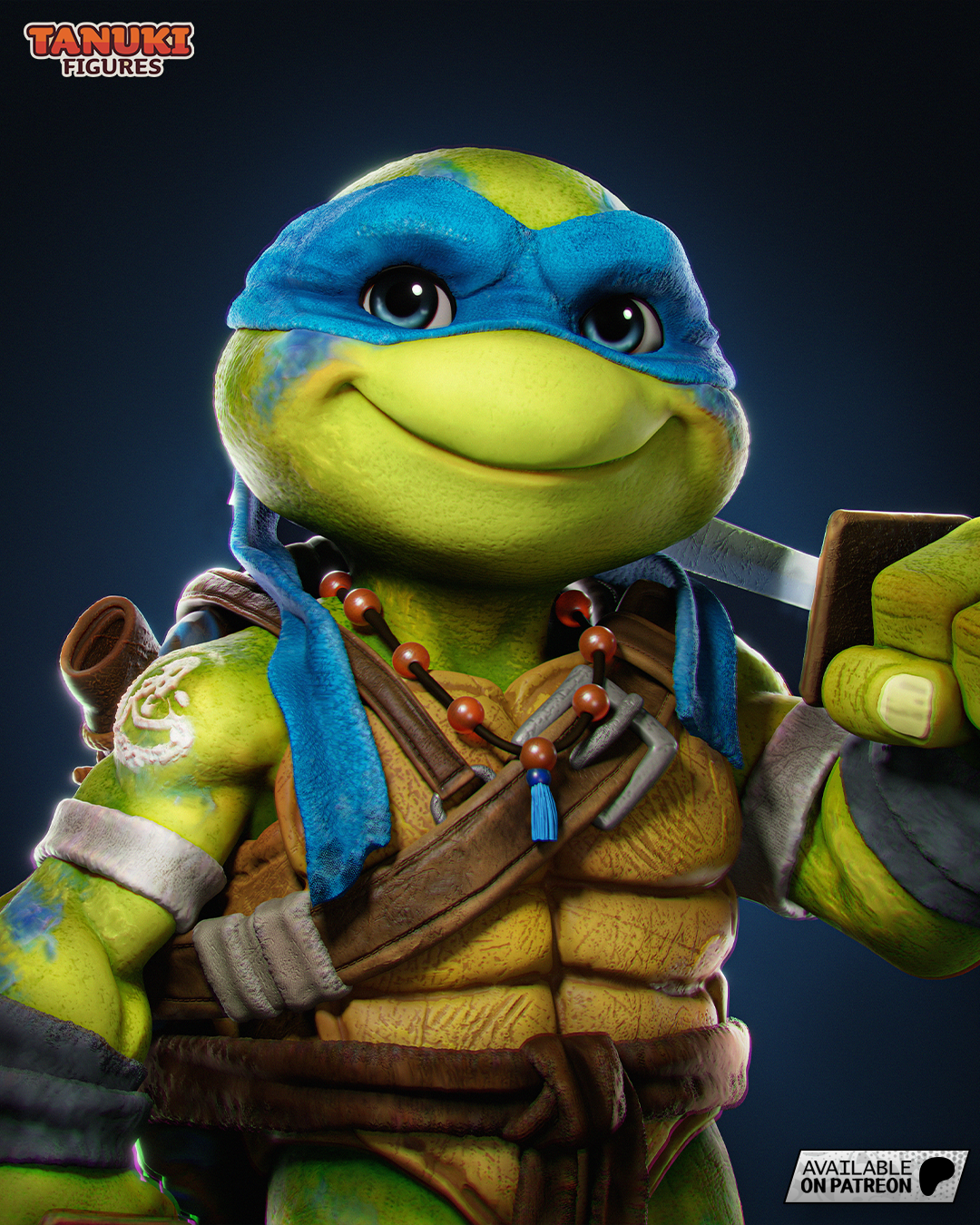 Leonardo | 6.5-Inch Resin Model Kit | Toon-Style TMNT Turtle Leader