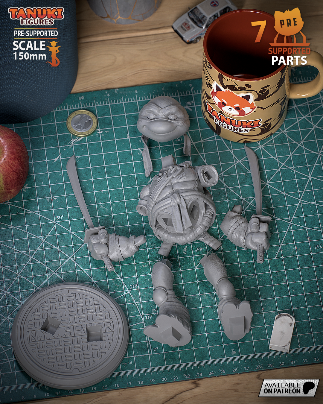 Leonardo | 6.5-Inch Resin Model Kit | Toon-Style TMNT Turtle Leader