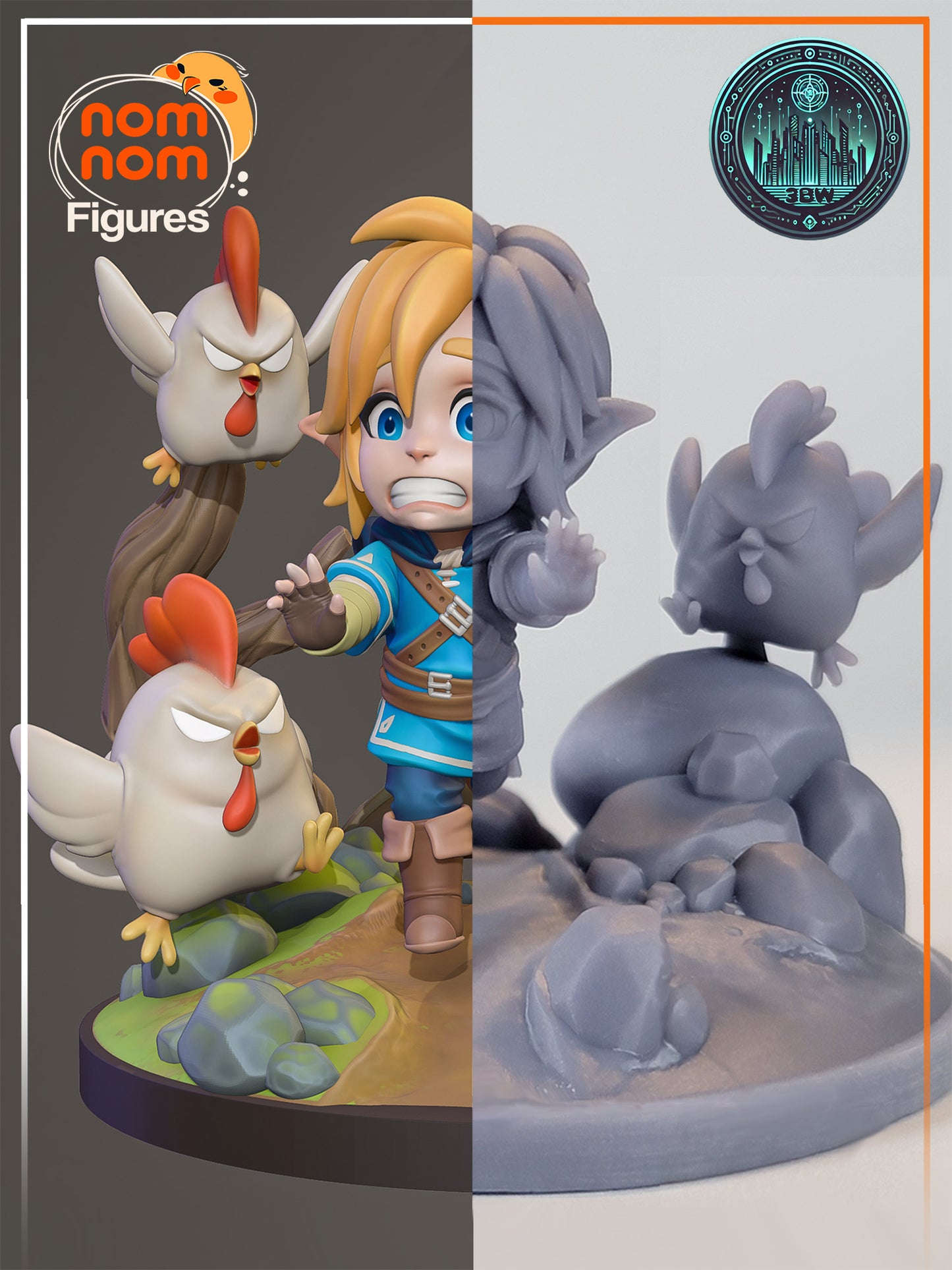 Chibi Link vs Cuccos | 2.5-Inch Resin Model Kit | DIY Breath of the Wild Scene