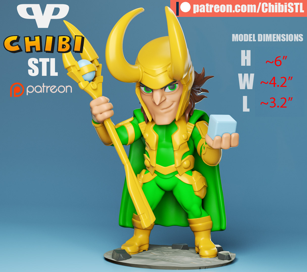 Chibi Loki | Resin Model Kit | Marvel Trickster Prince