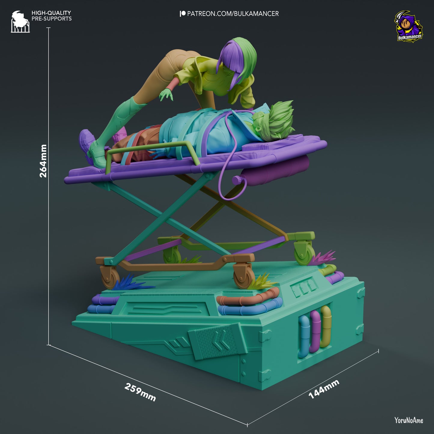 Lucy & David | 11-Inch Resin Model Kit | Cyberpunk Edgerunners Gurney Scene