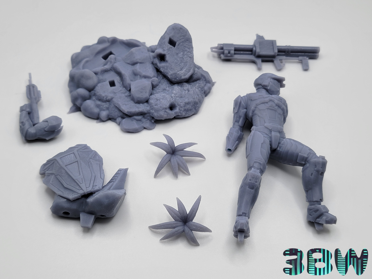Master Chief | 3.5-Inch Resin Model Kit | DIY Halo Mjolnir Power Suit