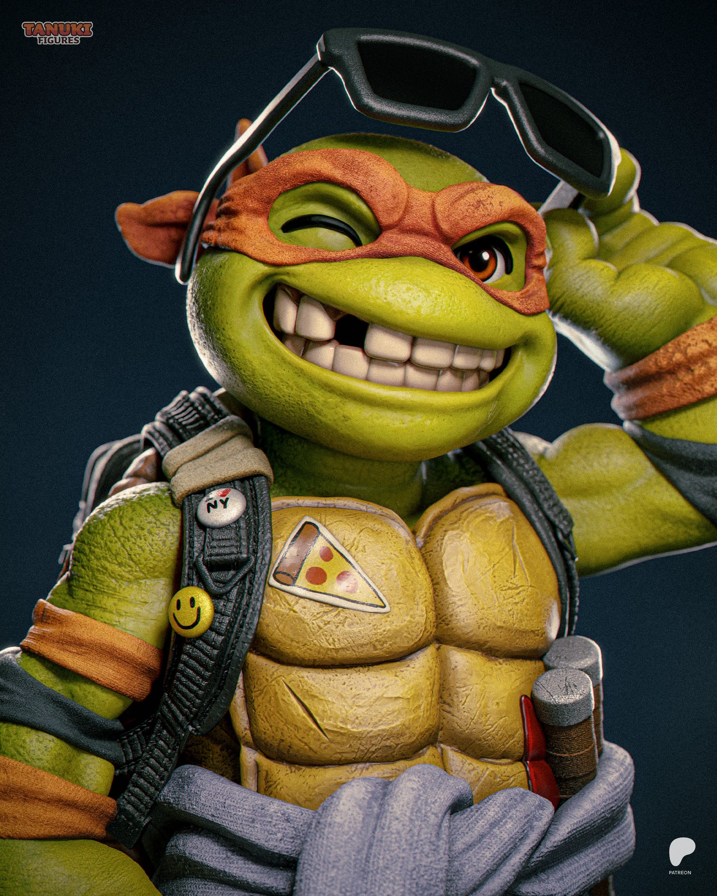 Michelangelo | 6.5-Inch Resin Model Kit | Toon-Style TMNT Party Turtle