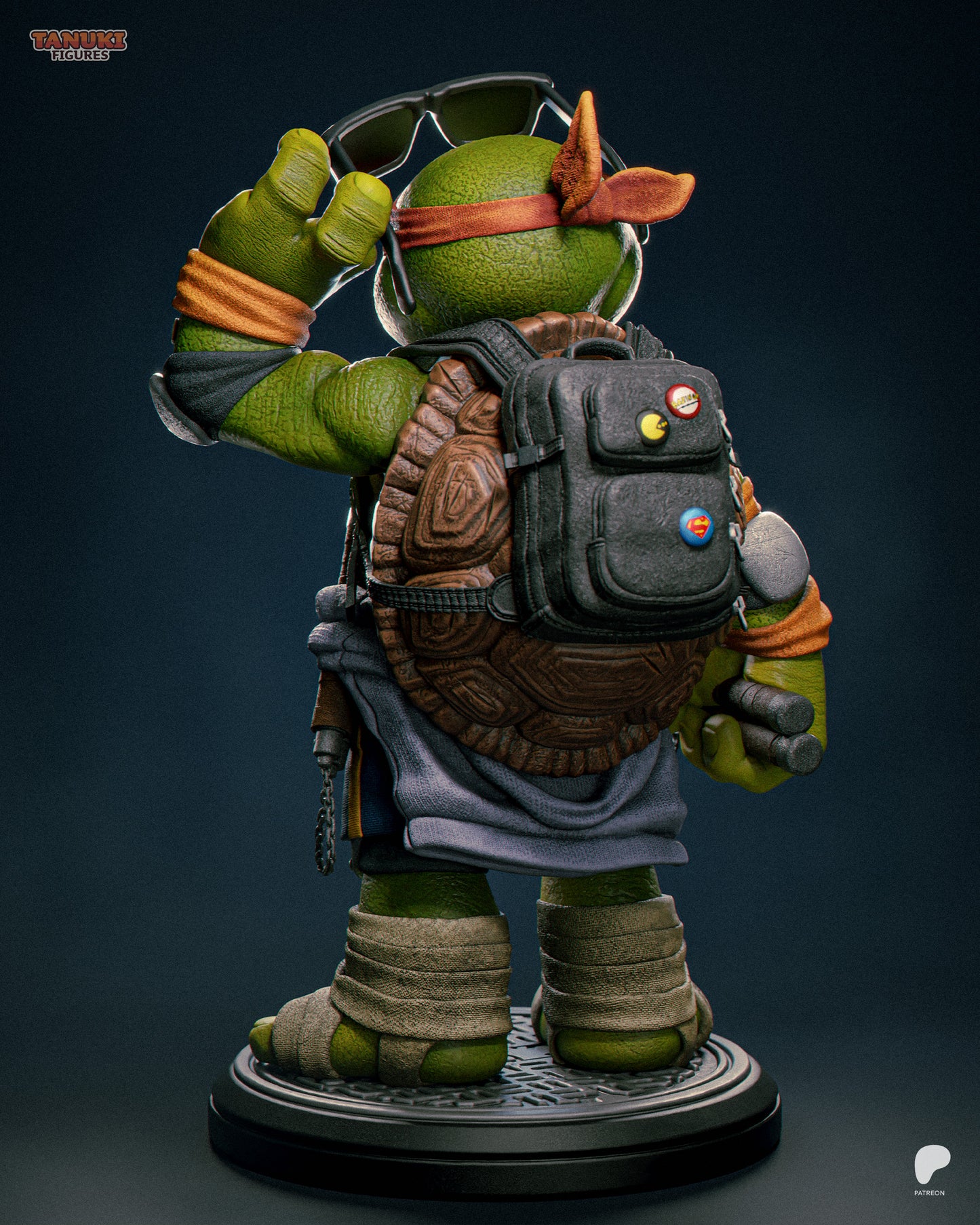 Michelangelo | 6.5-Inch Resin Model Kit | Toon-Style TMNT Party Turtle