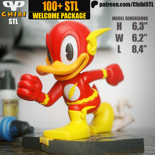 Chibi Flash Duck | Resin Model Kit | Chibi Speedster Mallard