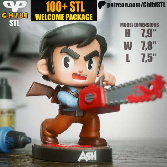 Chibi Ash | Resin Model Kit | Evil Dead Boomstick Hero