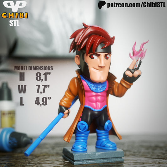 Chibi Gambit | Resin Model Kit | Marvel Card-Slinging Rogue