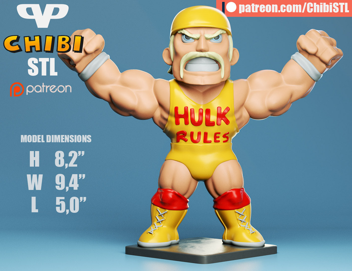 Chibi Hulk Hogan | Resin Model Kit | Wrestling Superstar Ring-Ready