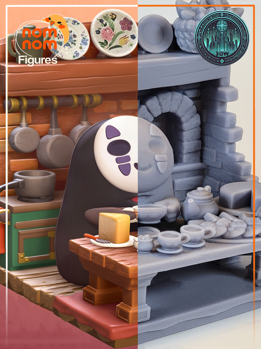 Chibi No-Face | 3-Inch Resin Model Kit | Spirited Away Tea with Kaonashi