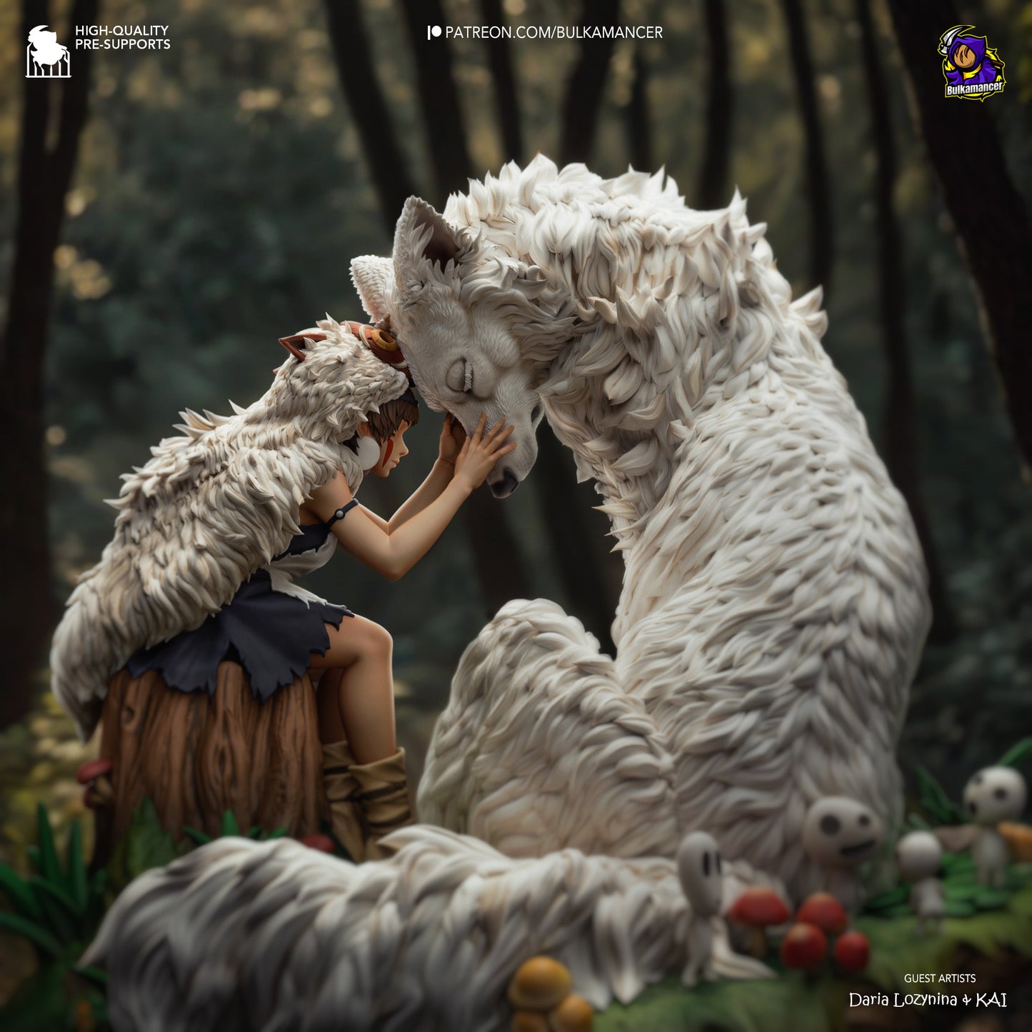 San | 8.5-Inch Resin Model Kit | DIY Princess Mononoke Wolf Warrior