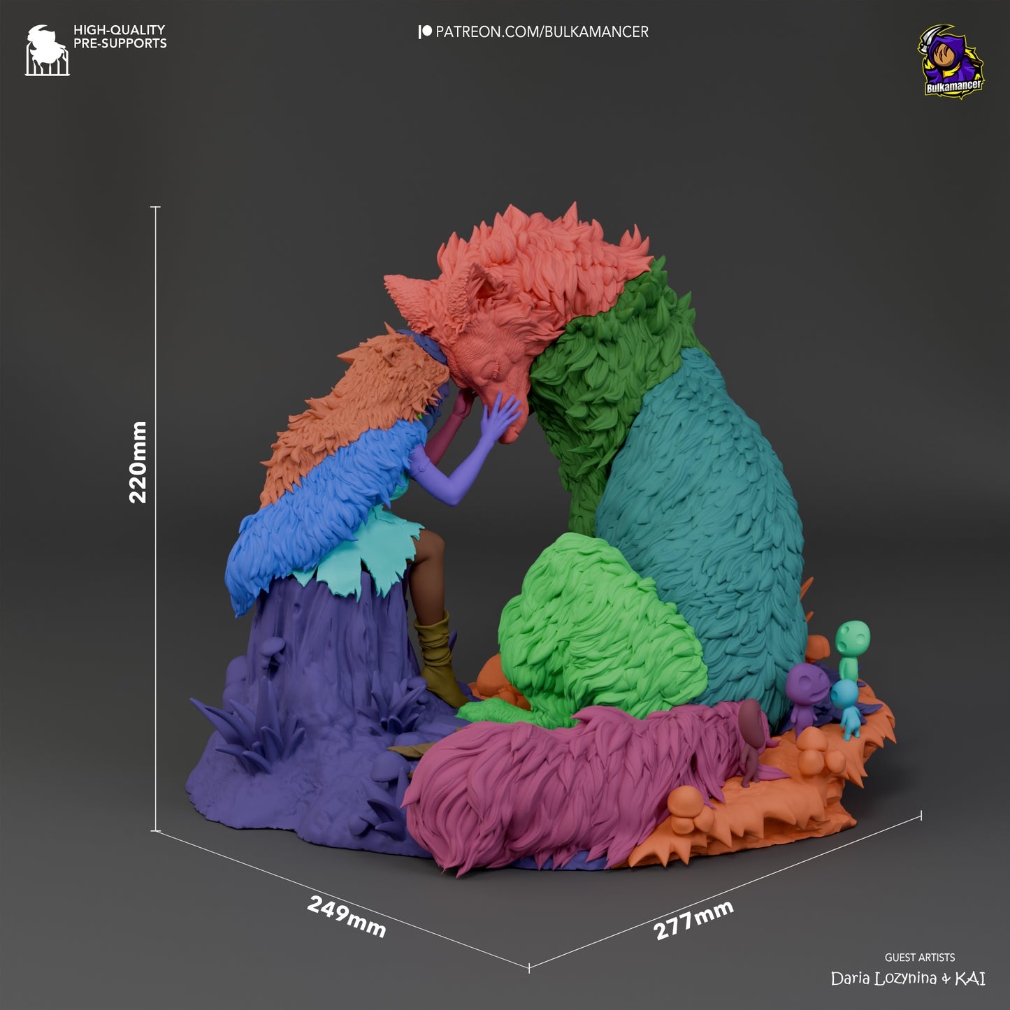 San | 8.5-Inch Resin Model Kit | DIY Princess Mononoke Wolf Warrior
