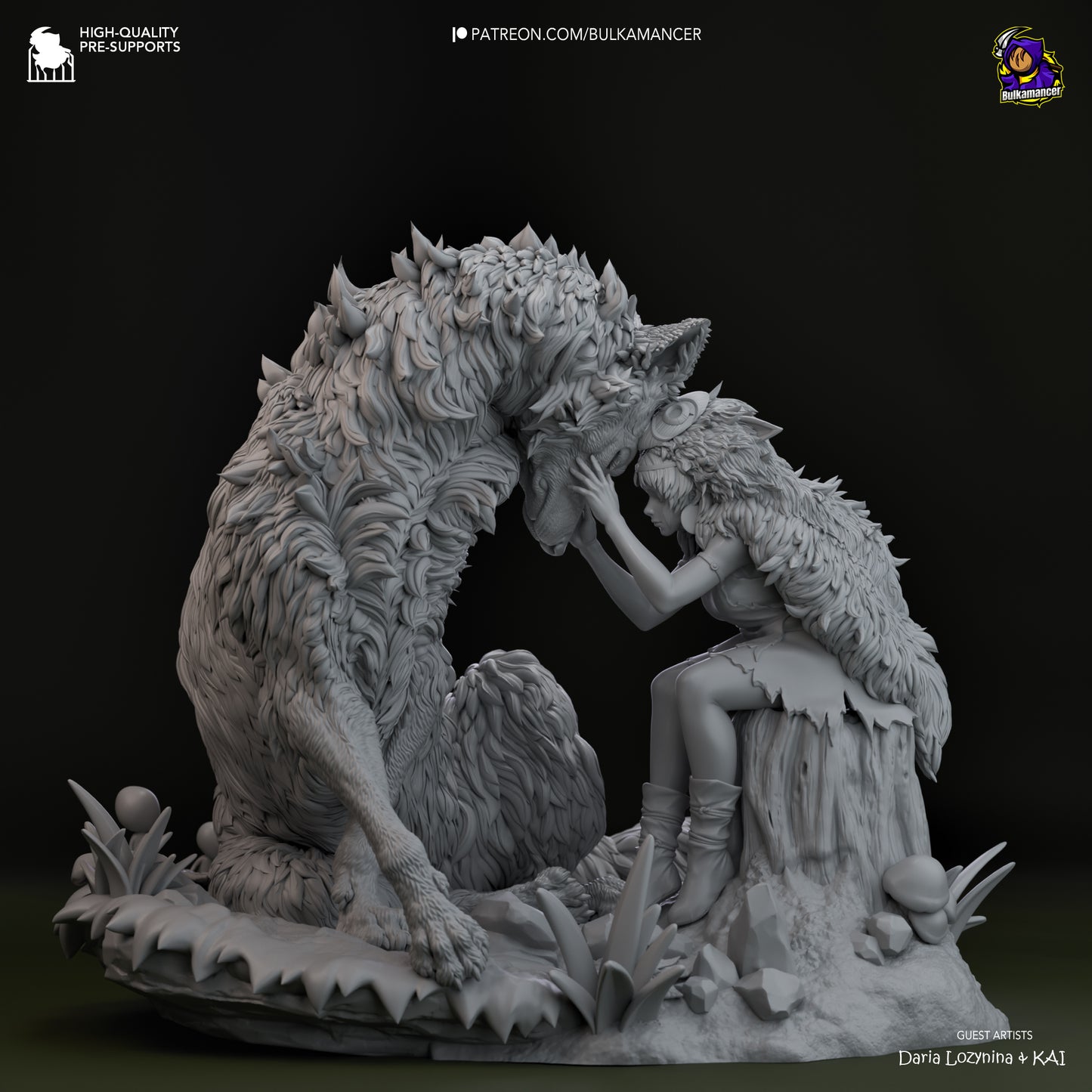 San | 8.5-Inch Resin Model Kit | DIY Princess Mononoke Wolf Warrior