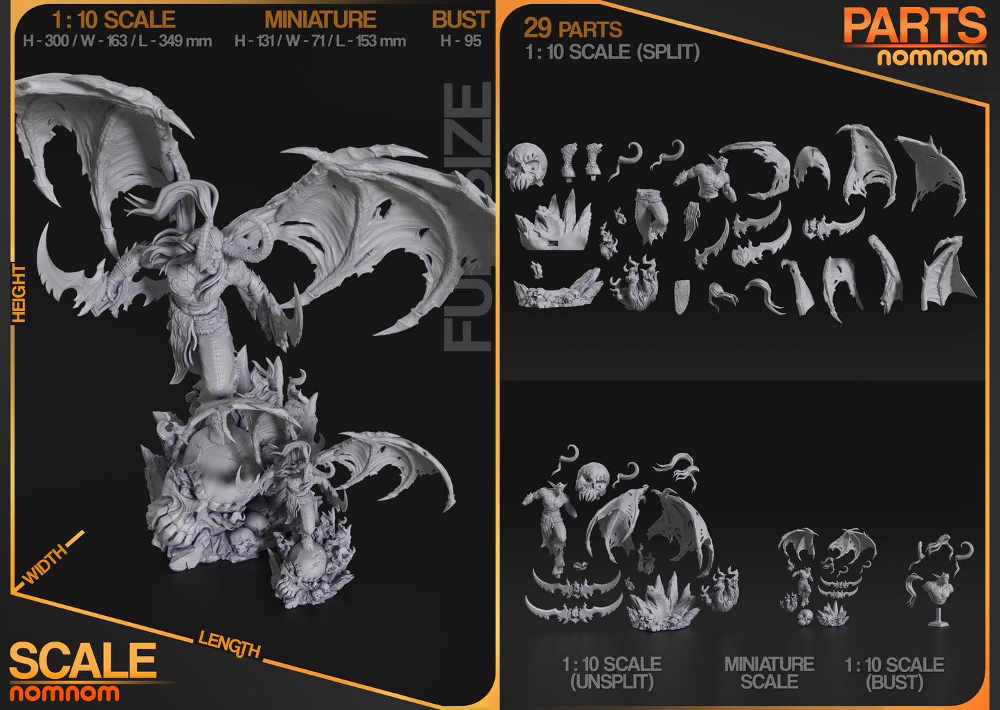 Illidan Stormrage | 11.5-Inch Resin Model Kit | DIY World of Warcraft Demon Hunter