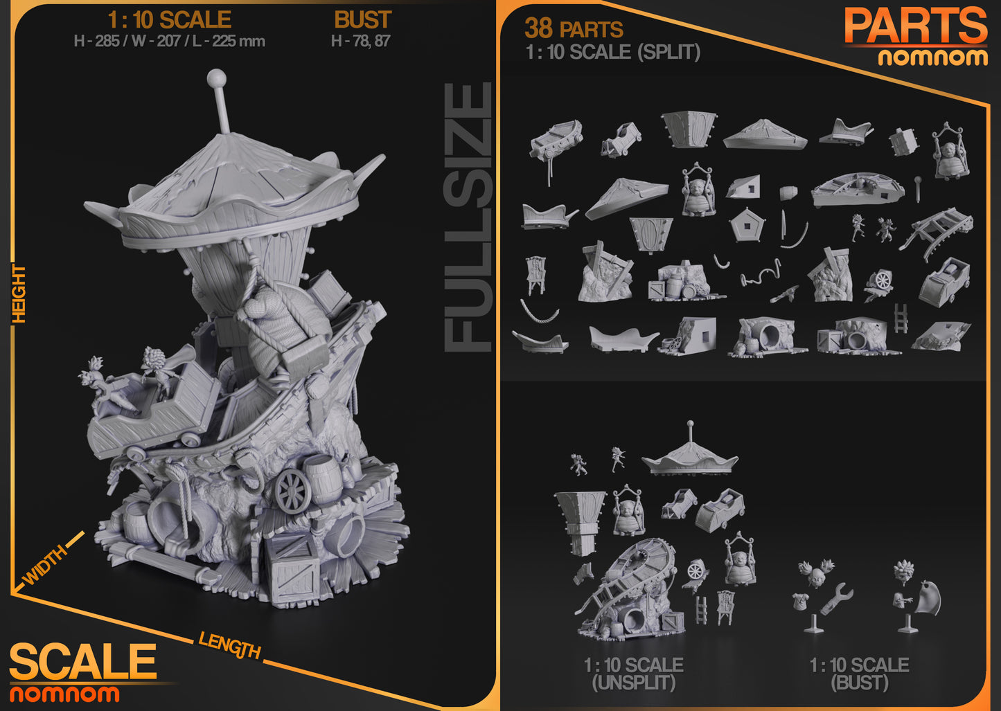 Little Nightmares III | Resin Model or Bust Kit | The Spiral Mine Cart