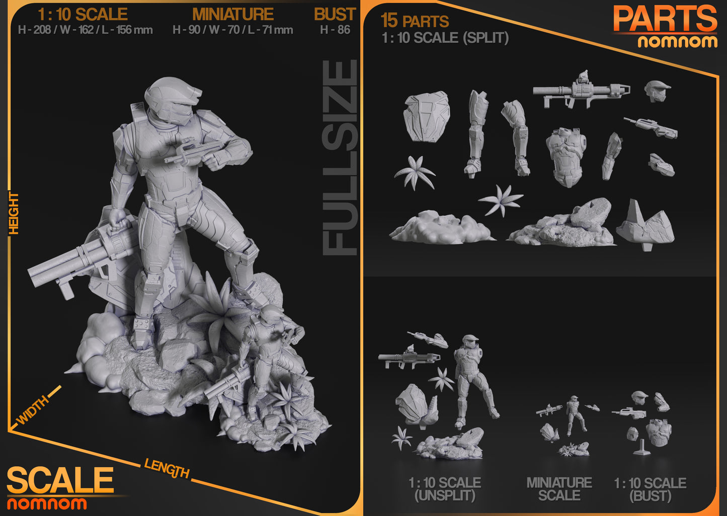 Master Chief | 8-Inch Resin Model Kit | DIY Halo 2 Spartan Warrior