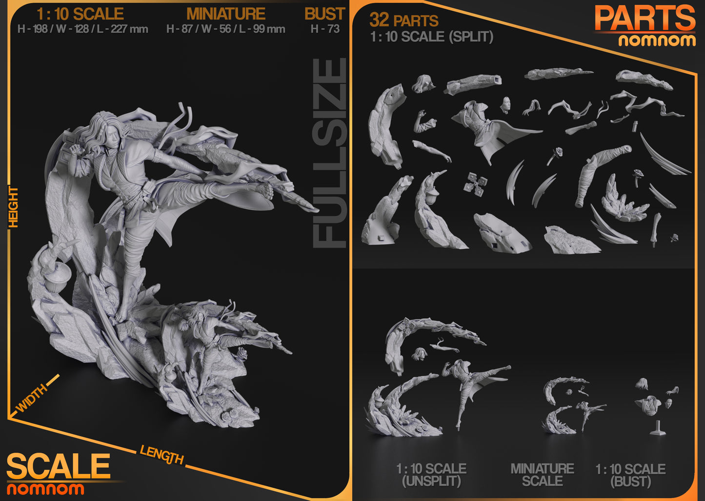 Lune | Resin Model or Bust Kit | DIY Clair Obscur: Expedition 33 Elemental Mage