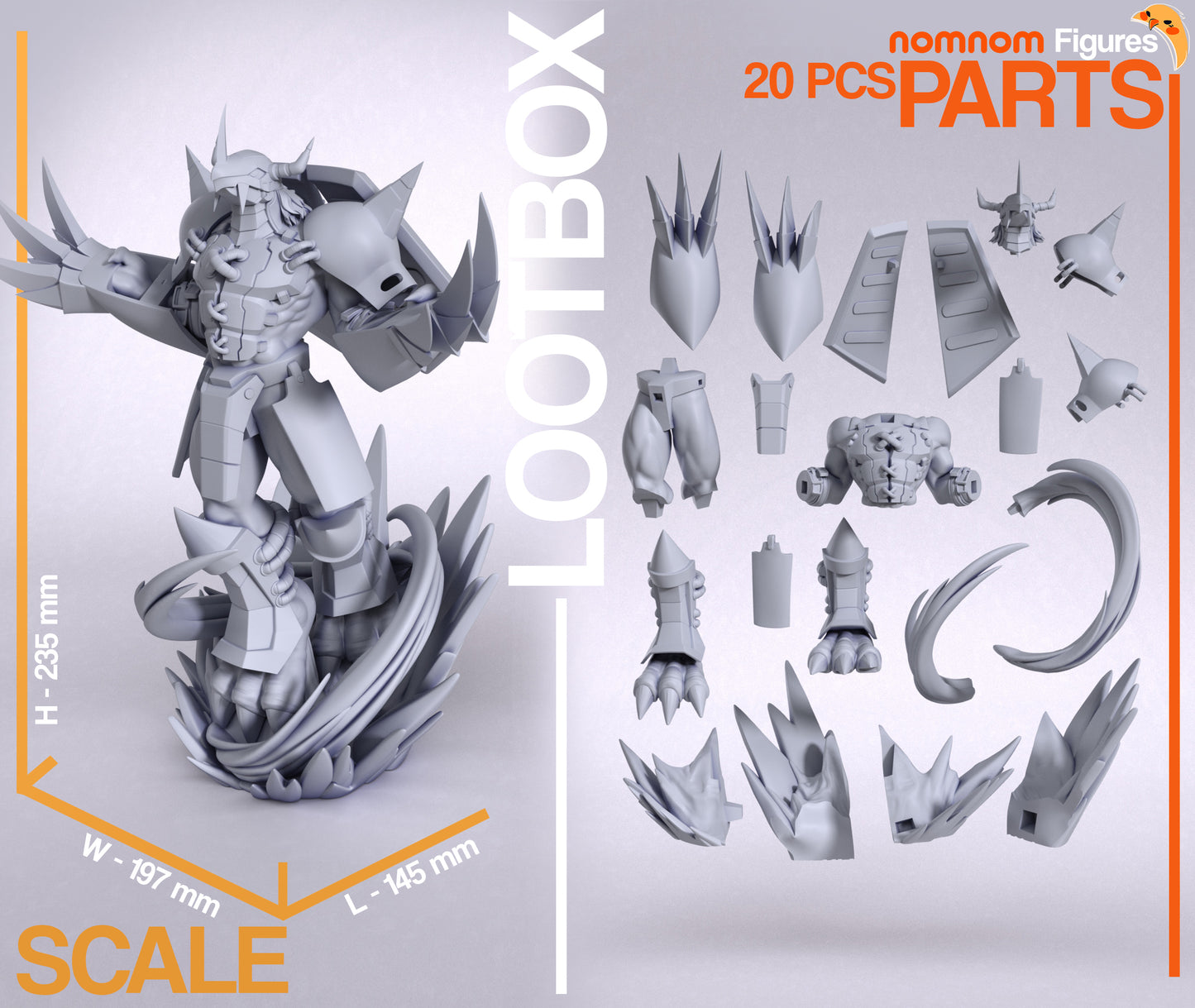 Wargreymon | 9.5-Inch Resin Model Kit | Digimon Mega Form