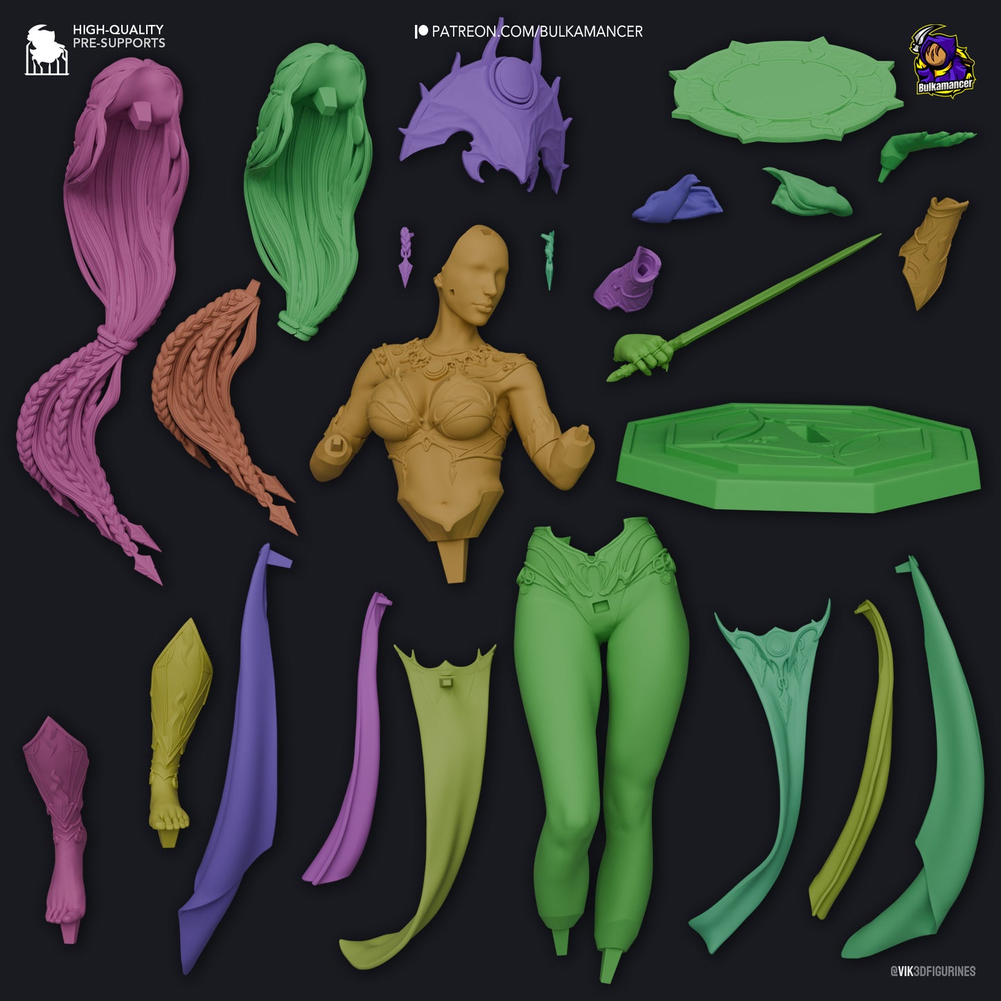 Shar | 9.5-Inch Resin Model Kit | DIY Baldur's Gate 3 Goddess of Darkness