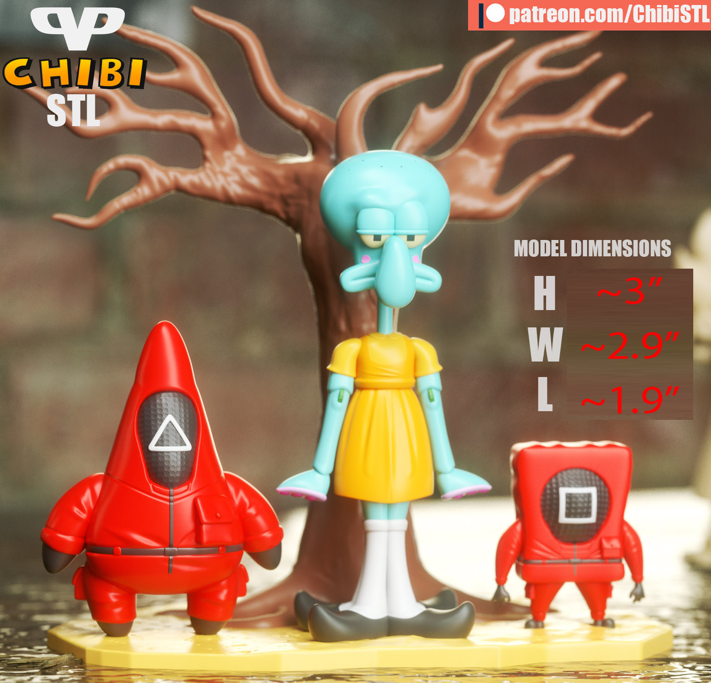 Squid Game x Spongebob | Resin Model Kit | Bikini Bottom Survival Set
