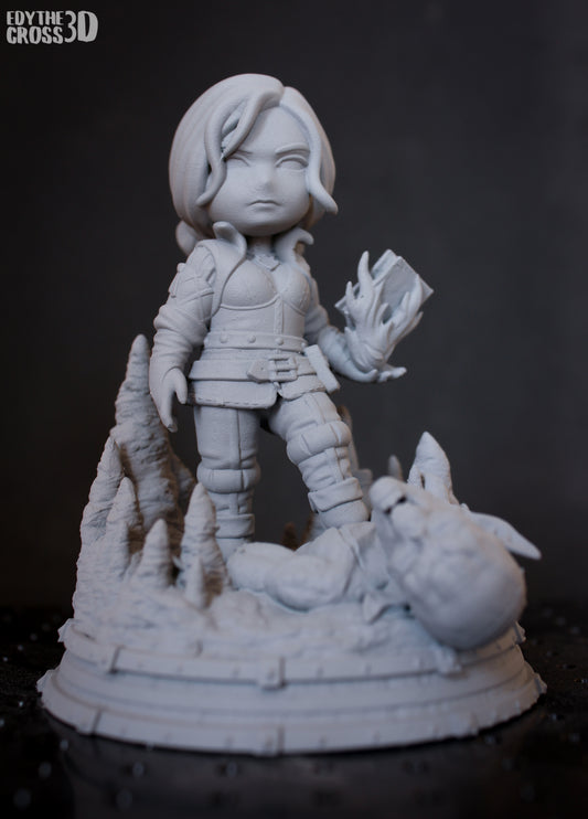 Chibi Triss | 4-Inch Resin Model Kit | DIY Witcher Cute Sorceress