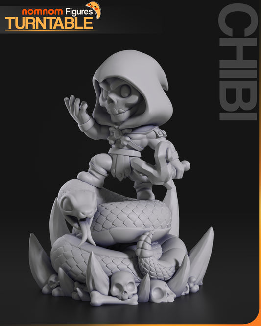 Chibi Skeletor | 3-Inch Resin Model Kit | DIY Masters of the Universe Villain
