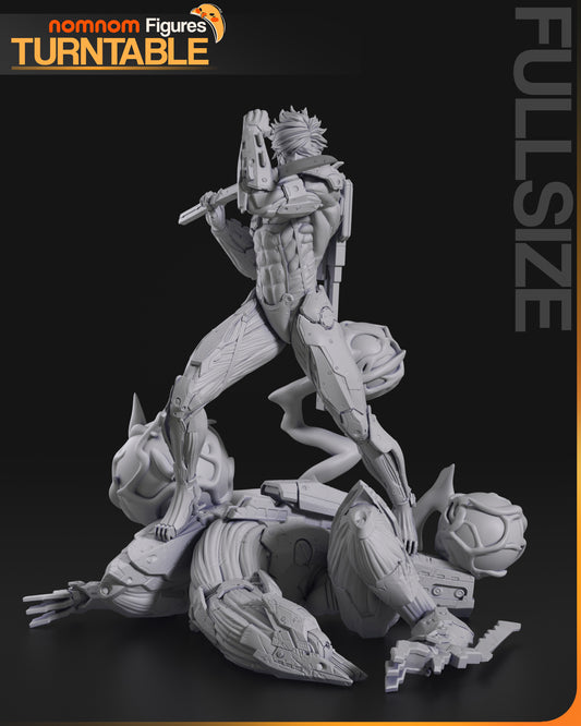 Raiden Bust | 7.5-Inch Resin Model Kit | DIY Metal Gear Cyborg Ninja