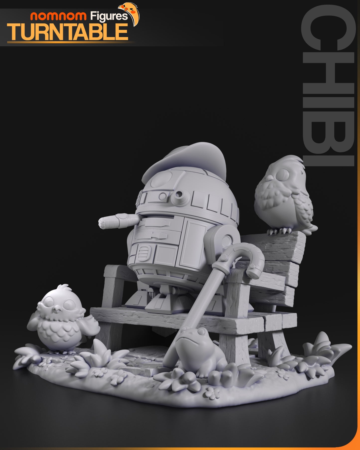 Chibi R2-D2 | 3-Inch Resin Model Kit | Star Wars Droid at the Park