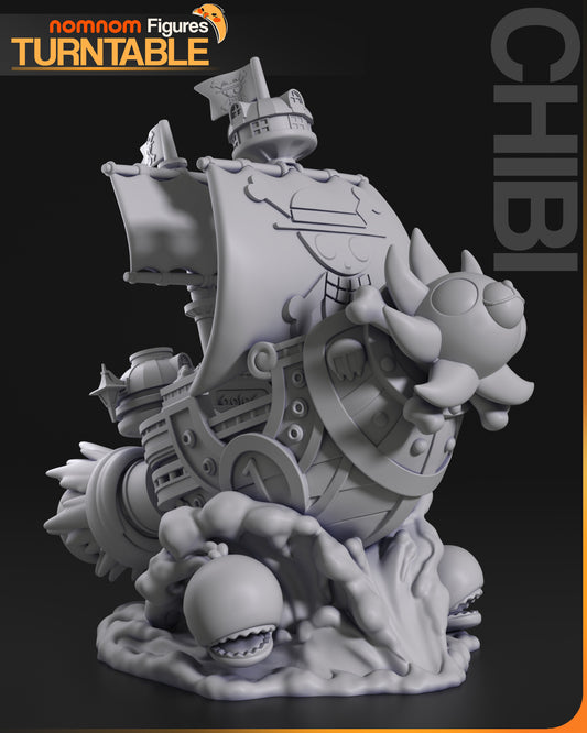Chibi Thousand Sunny | 4-Inch Resin Model Kit | DIY One Piece Miniature Ship Sailing