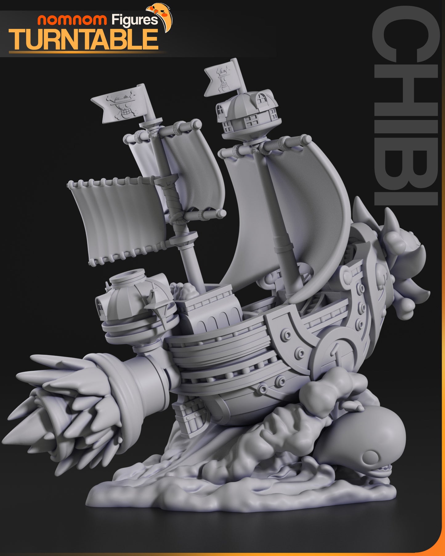 Chibi Thousand Sunny | 4-Inch Resin Model Kit | DIY One Piece Miniature Ship Sailing