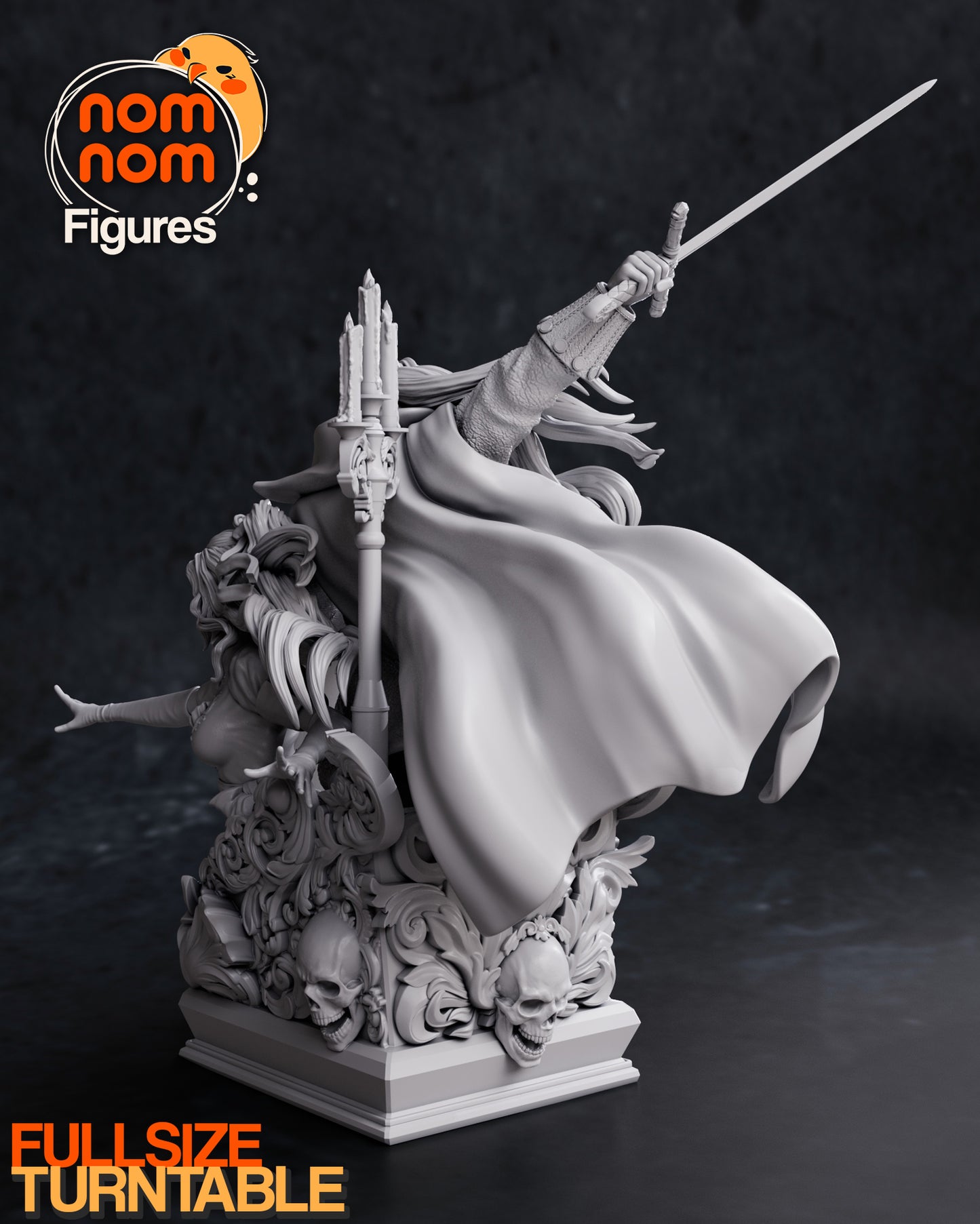 Alucard and Maria | 10-Inch Resin Model Kit | DIY Symphony of the Night Vampire Hunter Duo