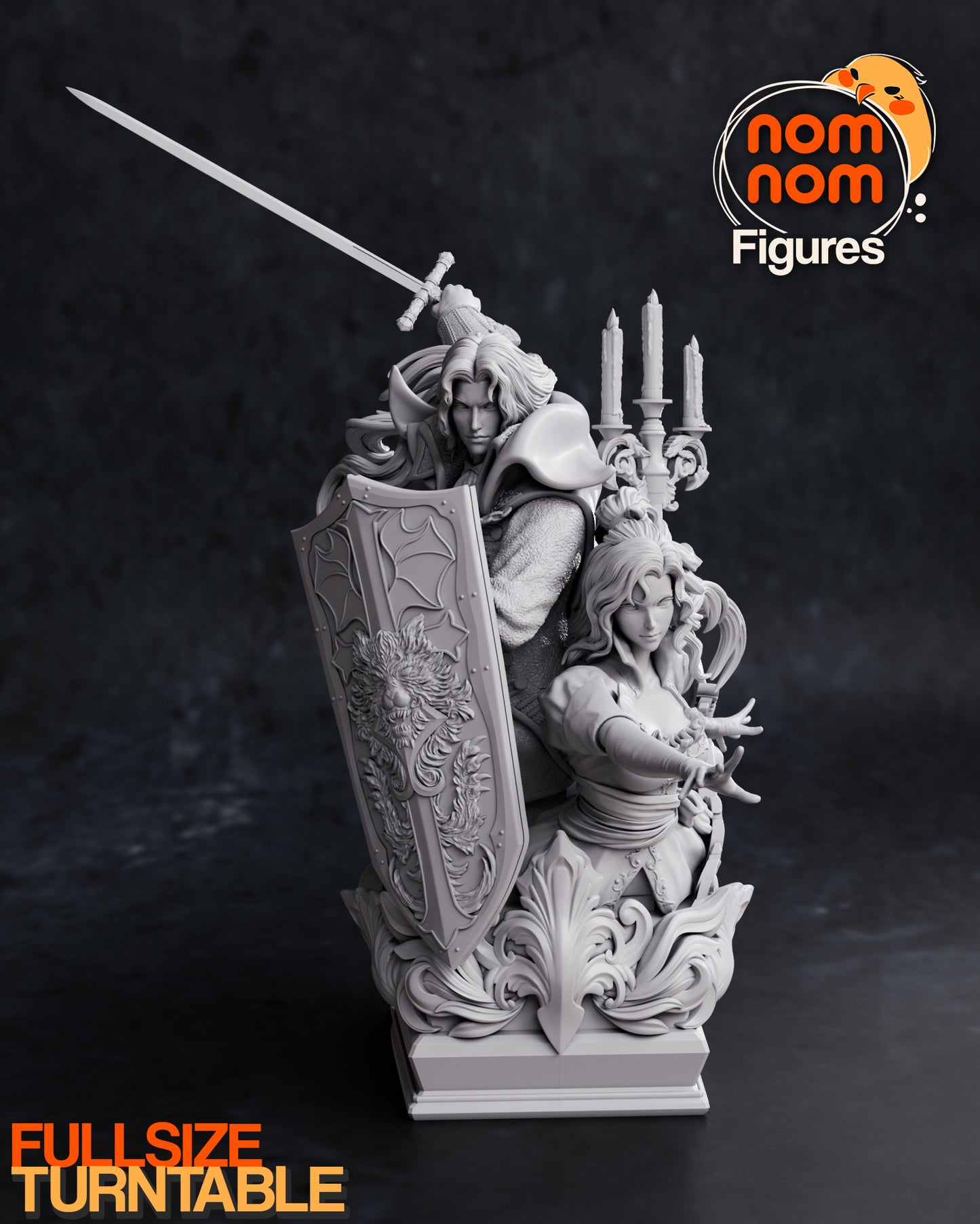 Alucard and Maria | 10-Inch Resin Model Kit | DIY Symphony of the Night Vampire Hunter Duo