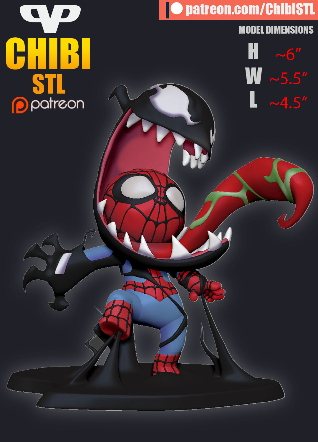 Chibi Spider-Man Venom | Resin Model Kit | Symbiote Swing Threat