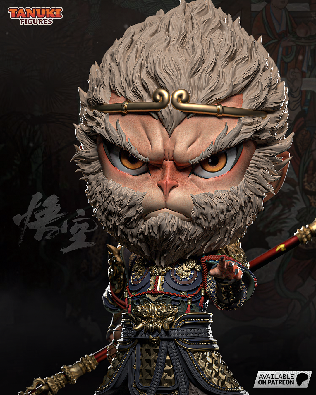 Chibi Wukong | 4.5-Inch Resin Model Kit | Black Myth Monkey King