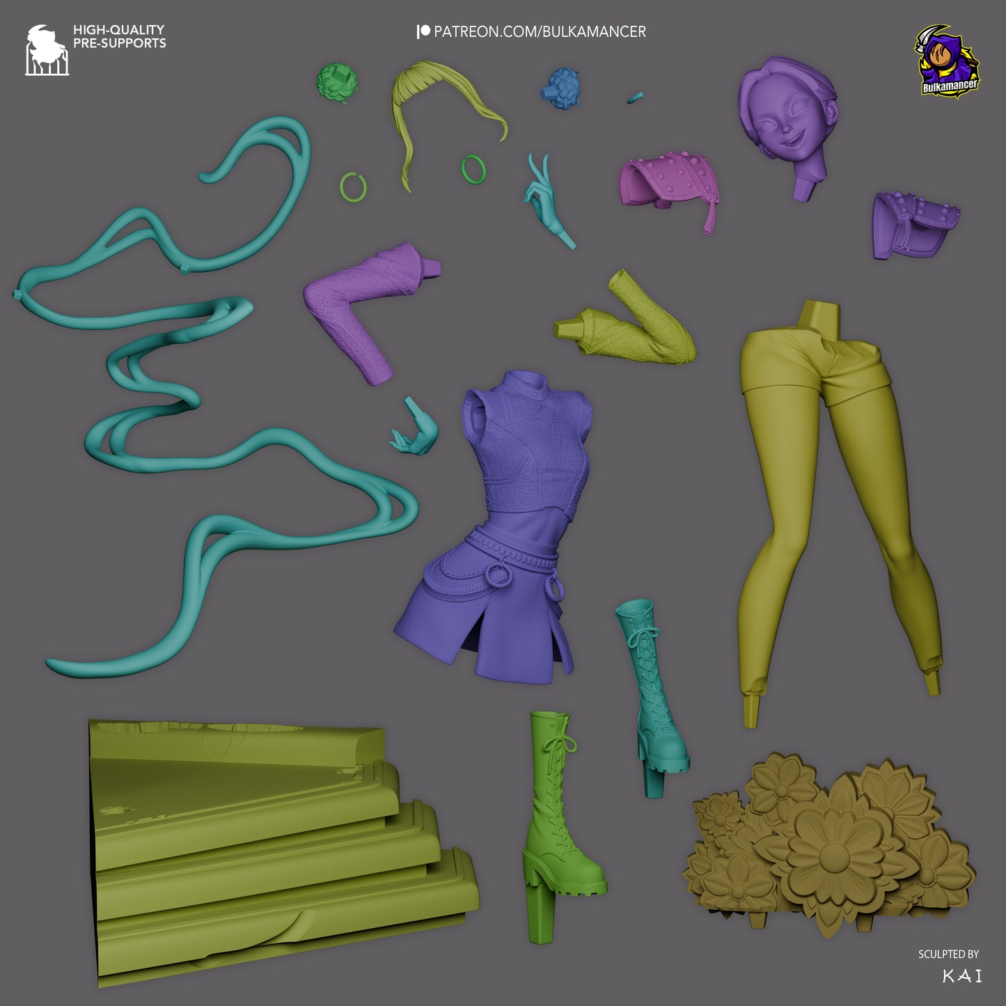 Zoey | 9-Inch Resin Model Kit | K Pop Demon Hunters Sword Fighter