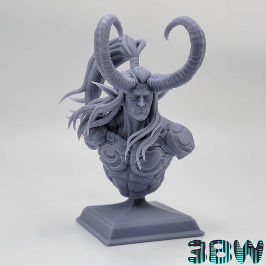 Illidan Stormrage Bust | 3.5-Inch Resin Model Kit | DIY WoW Demon Hunter Figure